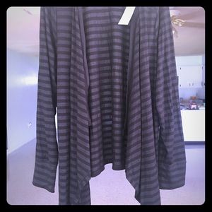 📣NWT LANE BRYANT BLACK & GRAY SILKY CARDIGAN📣❤️
